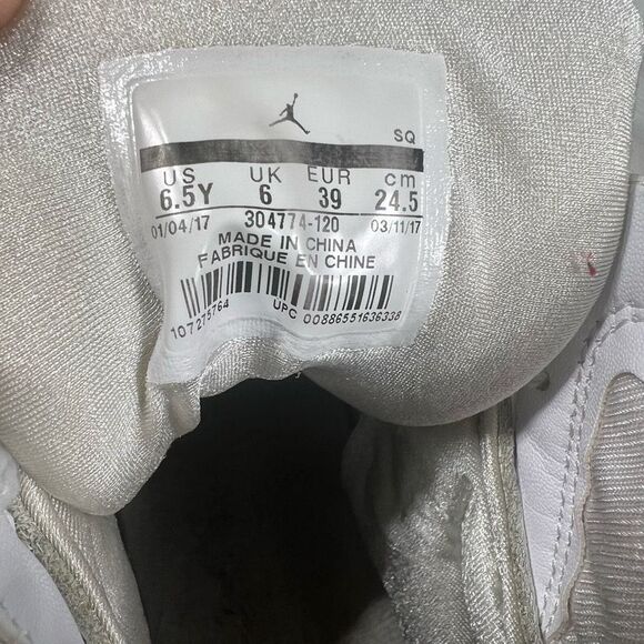 Nike Kid's Air Jordan Retro 7 VII Pure Money Platinum Basketball Shoes Size 6.5Y - Picture 8 of 8